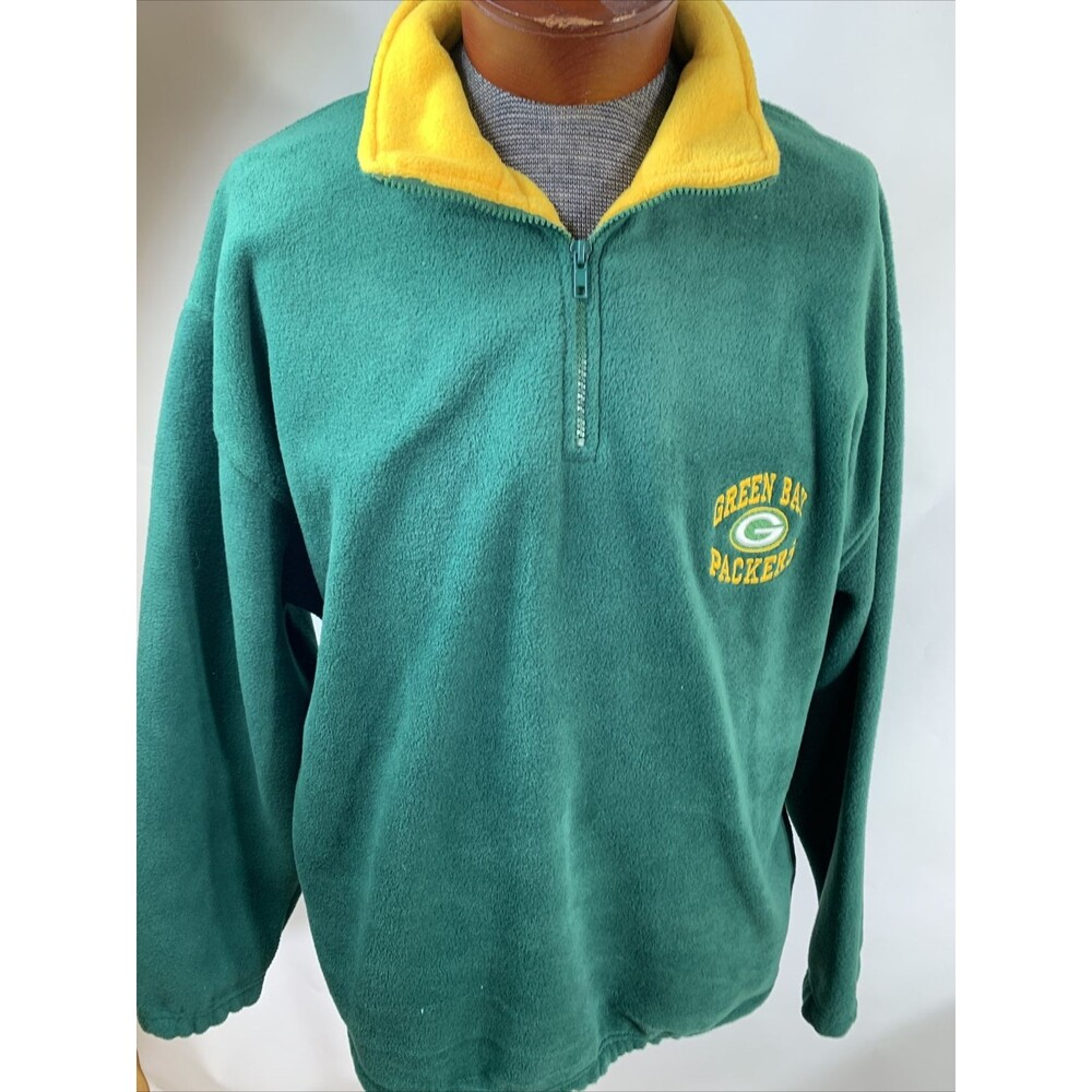 NFL Active 1997 Green Bay Packers Pull Over Fleece Large Mens Vintage EUC